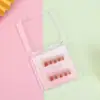 Use um sorriso corado, olho de gato de felino, livro vermelho com adesivo de nail art simples e delicado, tamanho do produto acabado, atacado