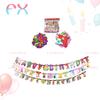 Caramelo Fruta Oso Inglés Banner de Letras de Cumpleaños Decoración de Fiesta Adorno Colgante Arreglo Festivo Decoración del Hogar