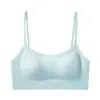 Sujetador de Espalda Hermosa en Forma de U para Mujer, Camisola con Almohadillas en el Pecho, Ropa Interior Sin Costuras Anti-Exposición, Sujetador Antibacteriano, Top de Verano