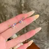 Pendientes de Aro con Forma de Lazo Microincrustados de Circonita de Venta Caliente Coreanos 2026 para Mujer, Aguja de Plata S925, Pendientes de Perla de Botón de Gama Alta de Nicho