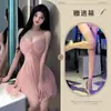 Noche Lluviosa Fascinada Lencería Sexual Sexy Malla Transparente Puro Deseo Cama Caliente Coqueteo Tentación Tirante Camisón Traje