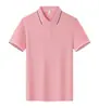 Polo bicolor con cuello de solapa y 2 botones, modelo nuevo con cierre de cuatro botones, 55% algodón, manga corta, se puede imprimir con logo o bordar, adecuado para ropa de trabajo