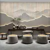 Papel tapiz de pared de fondo para sala de té Zen china 8D moderno paisaje 3D tela de pared mural de fondo para sofá de oficina