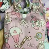 Bolsa de Compras Dobrável Impermeável com Estampa Material 210D Xadrez Bolsa 2 em 1 Bolsa de Compras Desenho Animado Bolsa Protetora Impermeável