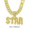 Letra Gótica STAR Colgante de Diamante de Aleación de Estrella, Superventas Transfronterizo, Collar Cubano, Joyería de Moda Hip-Hop para Hombre