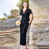 Elegante traje de manga corta para madres, nuevo estilo de verano para mujeres de mediana edad de 45 años, adelgazante y elegante, popular este año