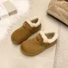 Zapatos Birkenstock Cómodos de Suela Gruesa de Moda para Mujer 2026 Otoño/Invierno Nuevo Estilo Calidez con Felpa Hebilla de Cuero Suela Suave Zapatos de Algodón para la Nieve