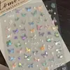 Adesivos de Asa Plana de Borboleta Populares do Xiaohongshu Adesivos de Nail Art Sofisticados Adesivos de Borboleta Colorida Fada para Unhas