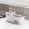 Dispensador de Detergente para Louça Mais Vendido Transfronteiriço, Caixa Dispensadora de Cozinha, Dispensador de Detergente para Louça com Esponja, Gadget Mágico