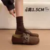 Mocasines casuales ligeros y versátiles de suela blanda para mujer, nueva colección Otoño 2026, estilo Birkenstock con suela gruesa y punta dividida