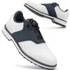 Suministro Directo Transfronterizo Talla Grande 39-49 Zapatos de Golf para Hombre con Tacos Fijos, Blanco y Azul