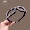 Diadema Coreana y Japonesa de Nuevo Estilo con Cabeza de Cristales Pesados, Pasador de Pelo de Corona Alta, Diadema Versátil de Moda, Accesorio para el Cabello de Alta Gama