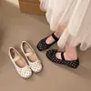 Zapatos de mujer de estilo francés para la noche con lunares, nuevos bailarinas de otoño 2026 para combinar con faldas, zapatos planos poco profundos Mary Jane