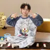 Pijama de otoño e invierno para niños, forrado de forro polar y engrosado, forro polar de coral, franela para bebés niñas, conjunto de ropa de estar a juego para niños y padres e hijos