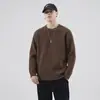Suéter retro de punto grueso para hombre, sudadera de peso pesado de alta gama, capa base para hombre, prenda exterior casual de otoño e invierno