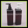 Bomba de clipe marrom, frasco quadrado, 300ml, bomba dosadora para loção, frasco quadrado para shampoo, sabonete líquido e sabonete para as mãos, frasco reutilizável