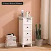 Gabinete Lateral Ultradelgado, Gabinete de Almacenamiento Estilo Cajón Retro, Gabinete de Almacenamiento Tipo Cajón Multicapa, Gabinete de Almacenamiento Pequeño de Madera Maciza