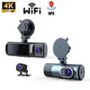 Gravador de condução 4K ultra-claro de 3,16 polegadas com display de três registros e três telas, conexão WiFi, GPS