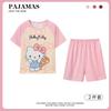 Pijamas de Verano de Algodón Imitación para Niños Pantalones de Manga Corta Ropa para el Hogar para Niños Ropa para Bebé para Aire Acondicionado Niños Grandes Traje para Padres e Hijos