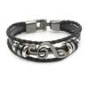 Una variedad de pulsera de piel de vaca joyería europea y americana ancla Viento Marino Águila tejido a mano vintage popular hombres