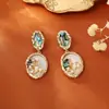 Pendientes de Perla de Nácar Natural Estilo Medieval, Moda Retro de Alta Gama, Pendientes Elegantes Elegantes, Pendientes Estilo Celebridad de Internet para Mujer