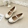 Zapatos Retro Rosados de Moda con Aumento Interno de Tacón Grueso Bajo para Mujer Verano 2025 Nuevo Estilo Francés con Falda Zapatos Mary Jane