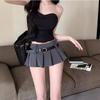 2024 Verano Nuevo Estilo Deseo Puro Chica Caliente Sexy Cintura Baja Look Delgado Alta Elegante Mini Falda Plisada Ins