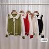 Spice Girls Otoño e Invierno Nueva Muñeca Estilo Chanel Tejido de Punto Lazo Suéter de Manga Larga Versátil Estilo Top Básico de Punto