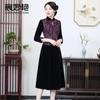 Vestido para Mãe de Casamento Chen Miaoyan Cheongsam Aprimorado Vestido de Casamento para Mãe do Noivo Vestido de Veludo Bordado Venda por Atacado de Fábrica