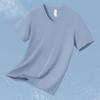 Camiseta Modal Seda de Hielo para Hombre de Manga Corta con Cuello en V Top de Secado Rápido Fresco Manga Corta Antibacteriana Antiácaros Camiseta Interior Camiseta