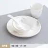 Conjunto de Louça Cerâmica com Borda Dourada Novo Restaurante Chinês Hotel Clube Sala de Jantar Comercial Conjunto de Três Peças com Tigela e Prato