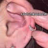 Pendientes elegantes de lujo con hebilla de diamante para oreja, con diseño de nicho que combina con todo, con borde exquisito.