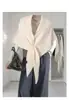 Bufanda Triangular de Mezcla de Lana de Alta Calidad para Mujer, Calentador de Cuello Otoño/Invierno, Chal Grande de Color Sólido, Ropa de Abrigo para Habitaciones con Aire Acondicionado