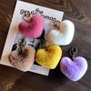 Colgante de bola de pelo de amor, bolsa, ropa, decoración colgante, pequeño regalo, corazón de melocotón, conejo de imitación, llavero de peluche.