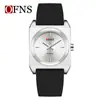 Reloj para Mujer Ofns con Marcadores de Tachuelas, Forma Cuadrada, Reloj de Cuarzo, Correa de Silicona, Ligero, Sencillo, Resistente al Agua, Suministro Directo