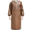 Delantal de cuero impermeable y resistente al aceite, talla de adulto, diseño reversible, de manga larga, cuero engrosado para ropa de trabajo, adecuado tanto para hombres como para mujeres