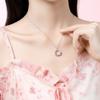 Collar con colgante de guirnalda de Luna de la Suerte y espiga de trigo en plata de ley S925 para mujer, versátil, de lujo ligero, diseño nicho, cadena para clavícula para novia