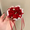 Scrunchie de Veludo Vintage com Fita de Laço e Textura Aveludada, Acessório de Cabelo Elegante Estilo Chanel para Crianças