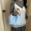 Bolsa de Mano Cubo Fresca Estilo Coreano al por Mayor para Mujer, Nuevo Verano 2026 Bolso de Hombro con Lunares y Bloques de Color, Bolso Cruzado Versátil