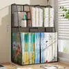 Prateleira de armazenamento com classificação por assunto, cesta de armazenamento de livros multicamadas, armário de exposição em camadas para material escolar de estudante, suporte de mesa para livros