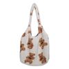 Bolso Peludo de Otoño e Invierno Bolso de Oso Lindo Bandolera de Doble Propósito Gran Capacidad Bolso de Hombro para Estudiante Bolso de Felpa Estilo Perezoso