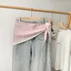 Pañuelo Triangular con Adorno de Encaje de Verano, Cinturón Decorativo para la Cintura del Vestido, Pañuelo de Seda de Color Sólido, Pañuelo para la Cabeza, Chal, Estilo Delgado al por Mayor