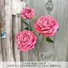 Lichia Rosa de Três Cabeças com Folhas, Buquê Falso Simulados, Flores de Casamento, Enfeites de Flores Artificiais de Seda de Alta Qualidade, Flores Decorativas para Sala de Estar