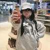 Sudadera con cuello redondo y cordones a cuadros con bordado de perro estilo americano para mujer, Nueva colección Otoño/Invierno 2026, Forro polar, Estilo holgado y casual