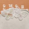 Pinza para el cabello de malla bordada mágica AB de doble capa con forma de mariposa, sencilla, comodín, accesorios de joyería DIY al por mayor