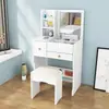 Tocador moderno, mueble de almacenamiento multifuncional minimalista moderno para dormitorio, tocador integrado, gabinete con cajones, tocador de noche