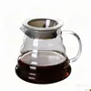 Jarra de Café de Vidro Borossilicato Alto em Formato de Nuvem com Porta-Filtro e Tampa, Logotipo Personalizável, Jarra de Café Suja