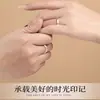 Anillo de Pareja Marca del Año de Plata de Ley S999 Par Sólido de Anillos de Pareja Diseño de Nicho Regalo de Cumpleaños para Novia