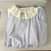 Directo de Fábrica Otoño Nueva Llegada Celebridad de Internet Transmisión en Vivo Más Vendido Doble Borde Largo de Encaje Pijama Algodón Nube Dulce Ropa para el Hogar