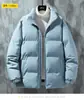 Chaqueta de algodón de color liso con cuello alto para otoño e invierno para estudiantes jóvenes, unisex, engrosada para usar al aire libre, corte holgado, versátil y proporciona calor